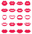 set of red lips vector image vector image