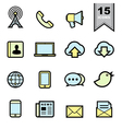 communication icons set vector image vector image