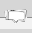 one line drawing of speech bubble black and white vector image vector image