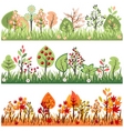 seamless borders with trees vector image