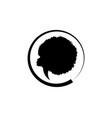 african american woman face profile round logo vector image vector image