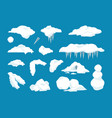 cartoon snow caps frozen drips and icicles vector image vector image
