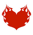 fire heart flame emblem shaped element vector image vector image