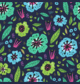 floral flat hand drawn seamless pattern vector image vector image