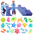 scientists in laboratory conduct experiment vector image