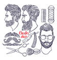 sketch hairdressing accessories vector image