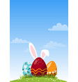 chocolate easter egg with ears in meadow vector image