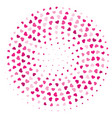 circle with pink hearts on white background vector image