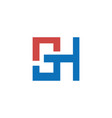 initial letter gh or hg logo design template vector image
