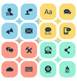 set of simple user icons vector image