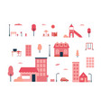 city elements - flat design style set of isolated vector image
