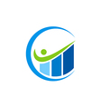 graph business finance level up logo vector image