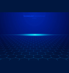 Abstract blue technology hexagon pattern on Vector Image