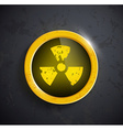 button with the sign of radioactivity vector image vector image