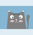 cute fun cat cartoon character sitting vector image