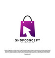 online shop logo design concept shopping vector image
