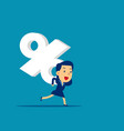 woman carrying percentage sign concept business vector image vector image