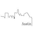 austin city one line drawing vector image