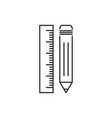 pencil with ruler icon meter vector image
