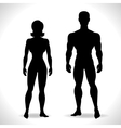 silhouettes of man and woman in black color vector image