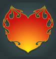 fire heart flame emblem shaped element vector image vector image