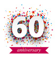 sixty paper confetti sign vector image