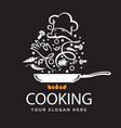 cooking process on pan vector image vector image