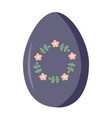 easter egg icon with cute flower wreath frame vector image vector image