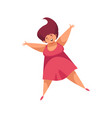 jumping lady flat vector image vector image