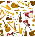 seamless pattern of musical instruments vector image