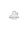 snail with television logo symbol icon graphic vector image