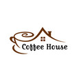 coffee shop house logo vector image vector image