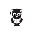 owl bird read book logo design for education vector image vector image