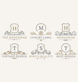 retro royal vintage shields logotype set vector image