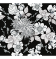 Seamless background with black and white flowers Vector Image