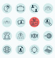 set of 16 business management icons includes vector image