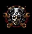 motor sport skull logo vector image
