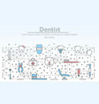 thin line dentist poster banner template vector image vector image