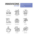 autumn - modern line design style icons set vector image
