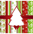 christmas scrap book background with cut out tree vector image