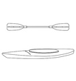 kayak boat and oar vector image vector image