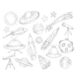 space objects sketch set vector image