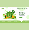 tiny people depositing or taking money from vector image