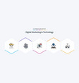 digital marketing and technology 25 filledline vector image vector image