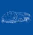 electric car with chassis rendering 3d vector image vector image