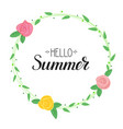 hello summer handwritten text and picture vector image