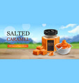 salted caramel horizontal ad banner vector image vector image