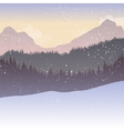 mountain landscape with fir trees and snow vector image vector image