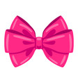pink satin bow ribbon with knot vector image vector image