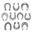 sketch icons set of horseshoe symbols vector image
